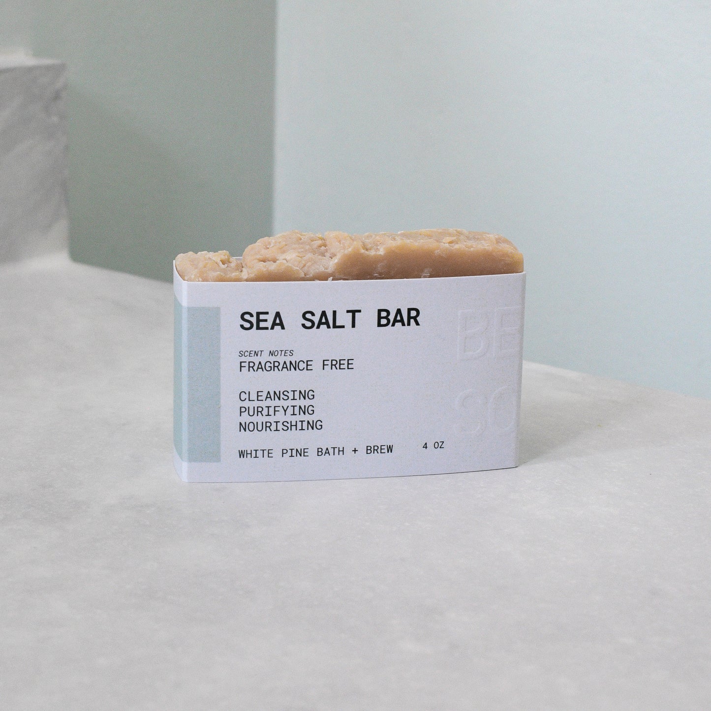 Fragrance free bar of beer soap: sea salt bar