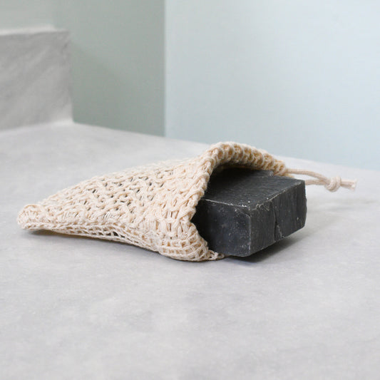 dark and stormy beer soap in soap saver bag