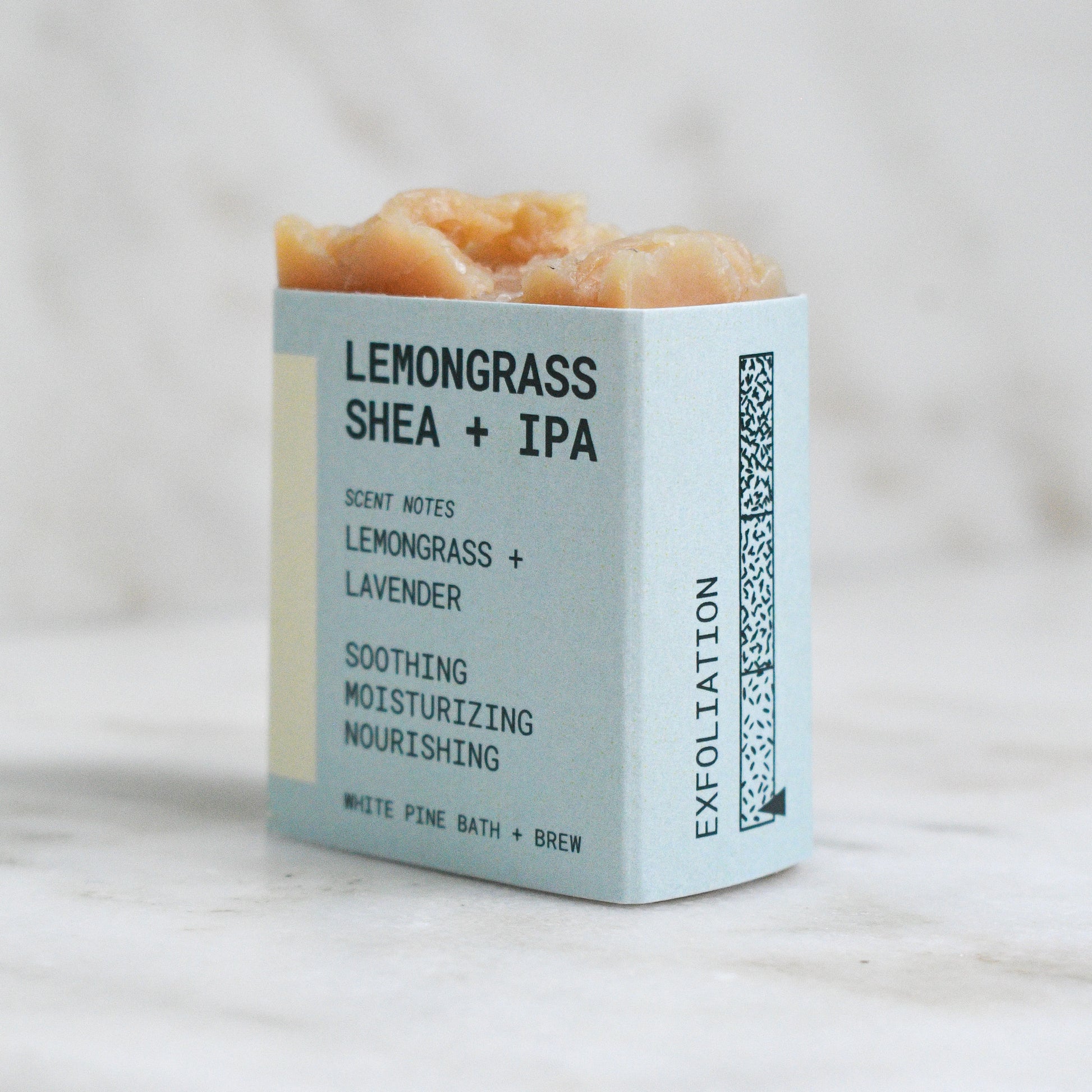 mini lemongrass shea + IPA beer soap: lemongrass and lavender, soothing, moisturizing, and nourishing