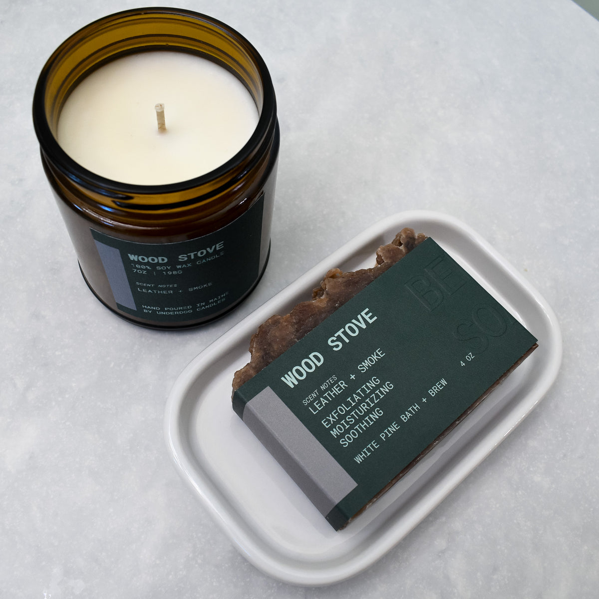 Wood Stove Beer Soap + Candle Bundle