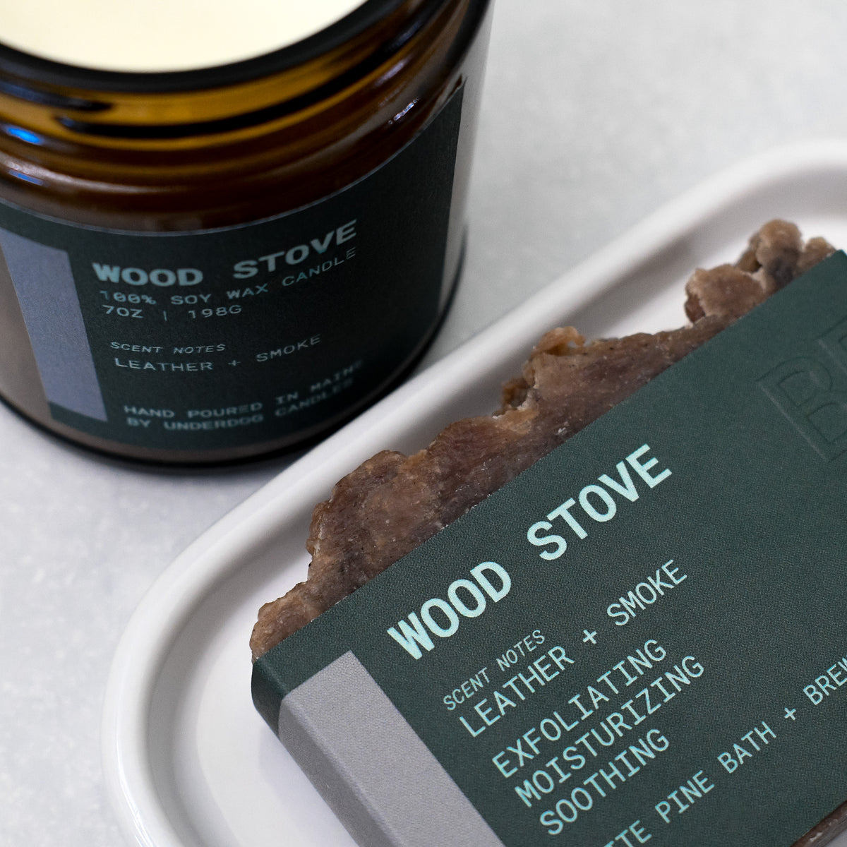 Wood Stove Beer Soap + Candle Bundle