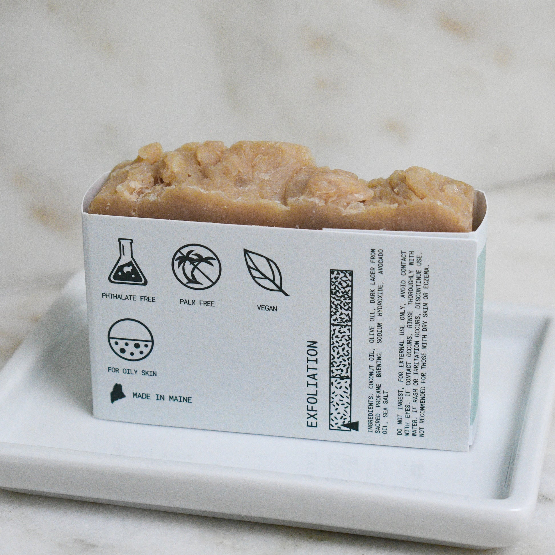 Fragrance Free sea salt bar beer soap