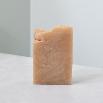 bare bar of greenwarden mini beer soap with swirls