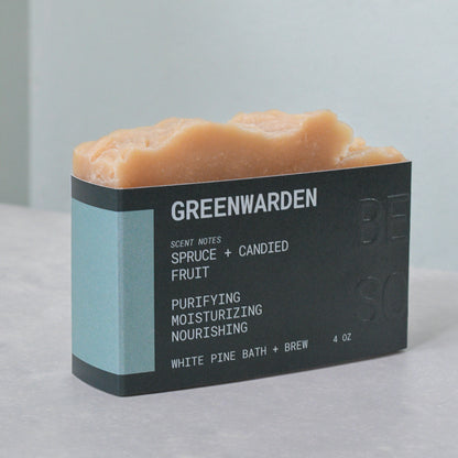 Greenwarden beer soap with notes of spruce and candied fruit