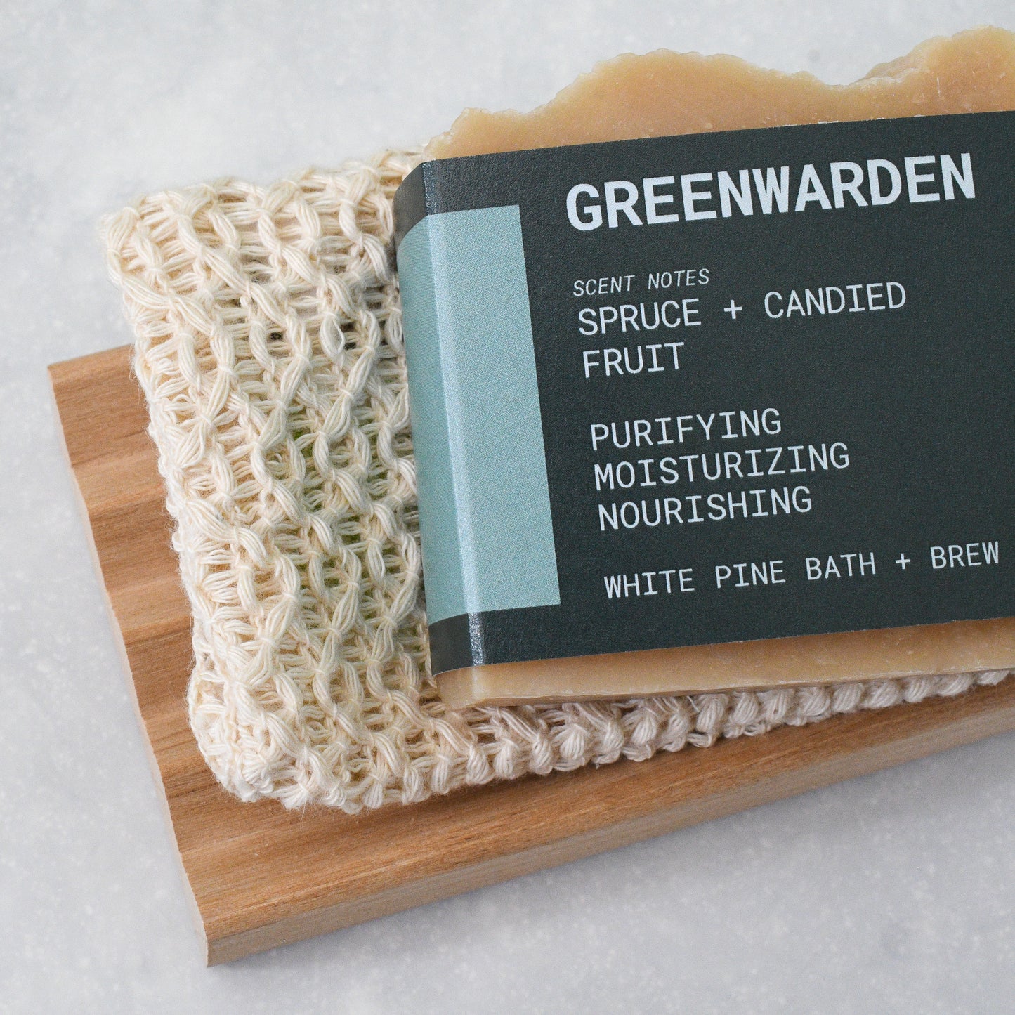 greenwarden beer soap, soap saver bag, and wooden soap dish