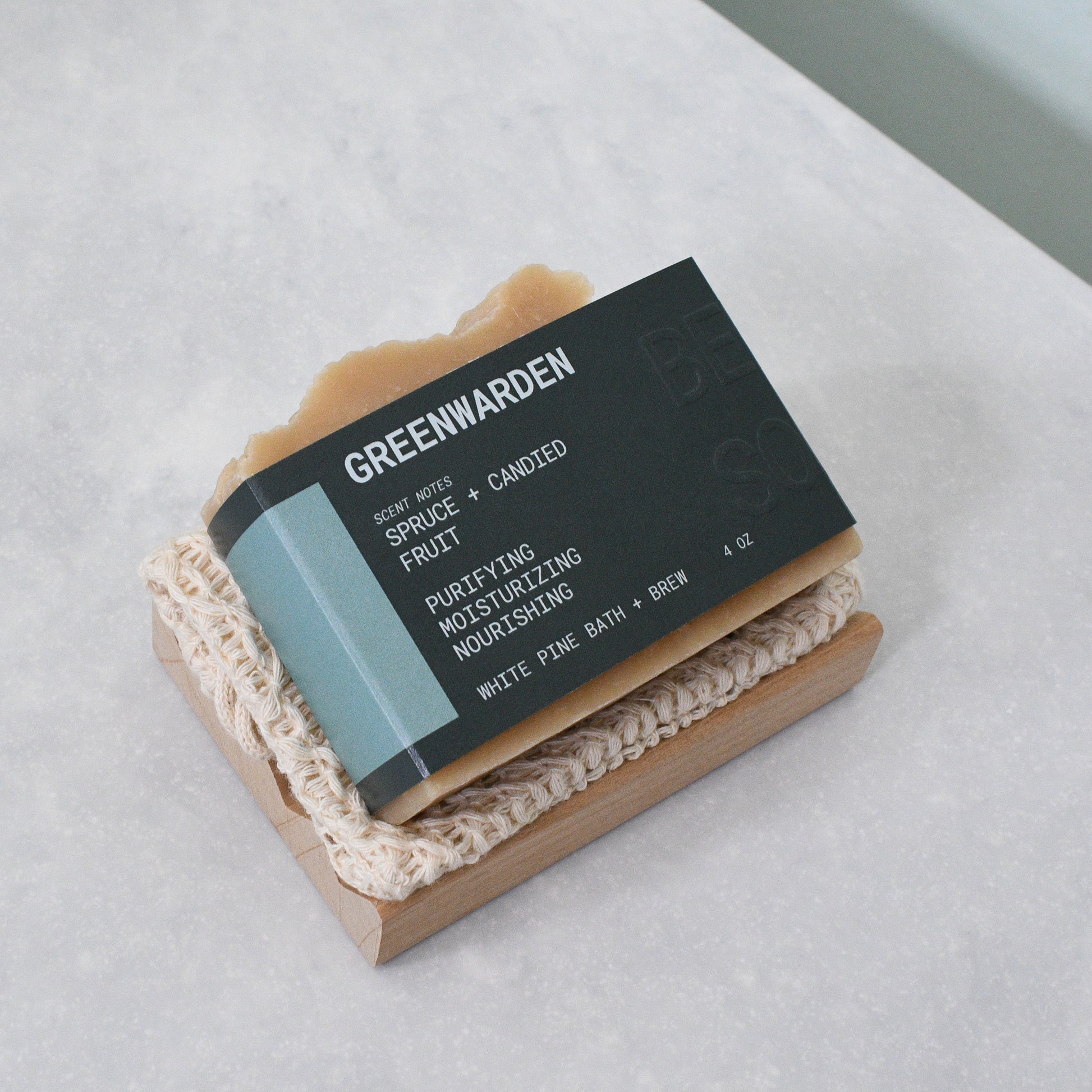 Greenwarden beer soap soap saver bag, wooden soap dish
