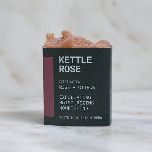 Kettle Rose mini beer soap scented with rose and citrus