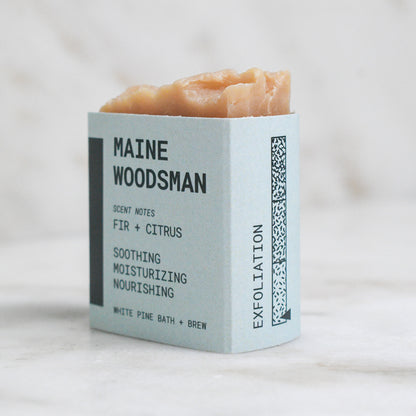 Maine woodsman mini beer soap: palm free, vegan, for dry skin, moisturizing, made in Maine