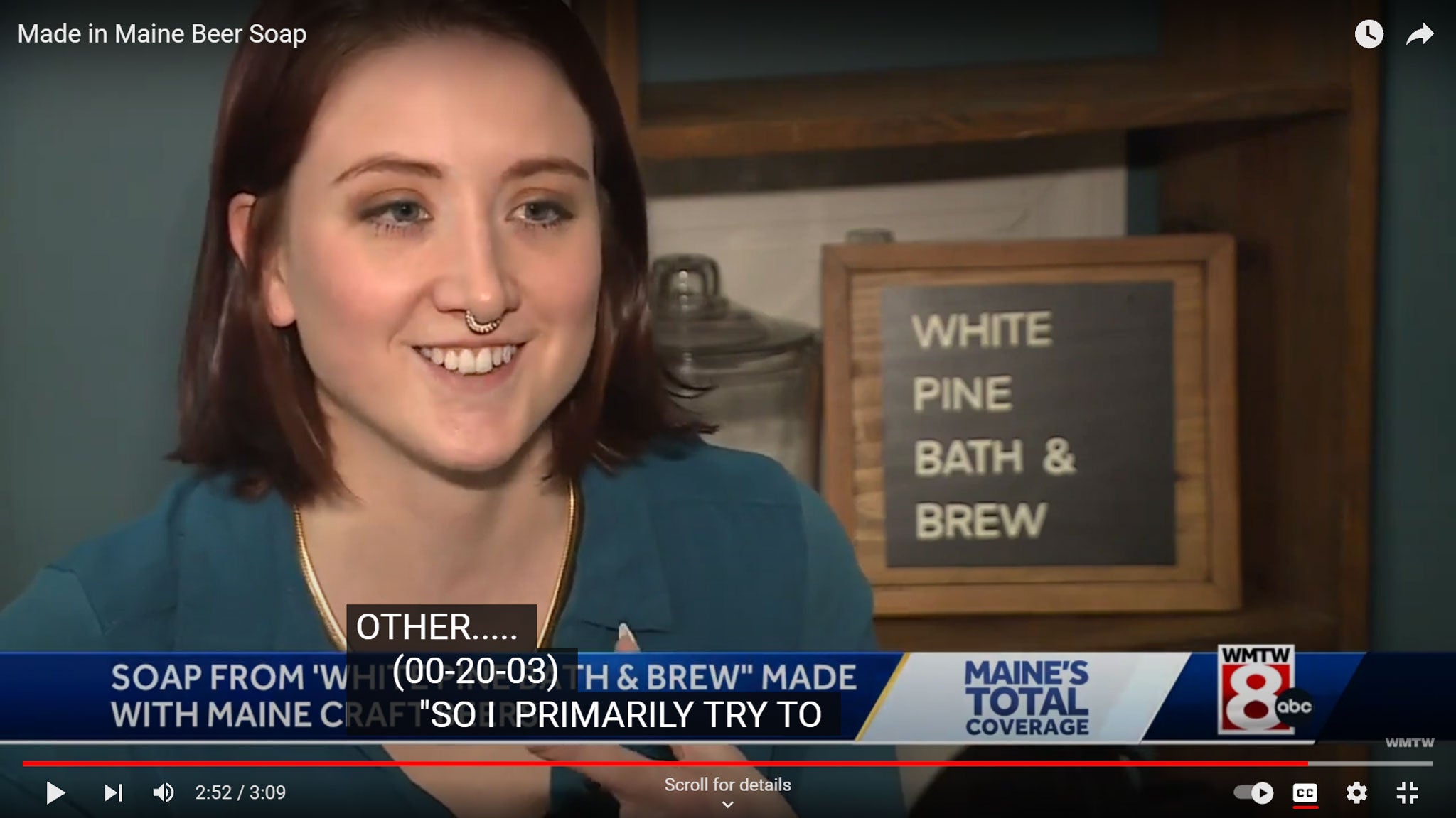 Load video: Maine is known for its many varieties of craft beer. Now, a woman in South Portland is making a name for herself with her hand-crafted soap using that beer. &quot;There are amino acids in hops which is soothing for skin irritation and there is biotin and vitamins in brewer&#39;s yeast. And beer, I&#39;ve noticed, also boosts lather significantly,&quot; said Kinney.