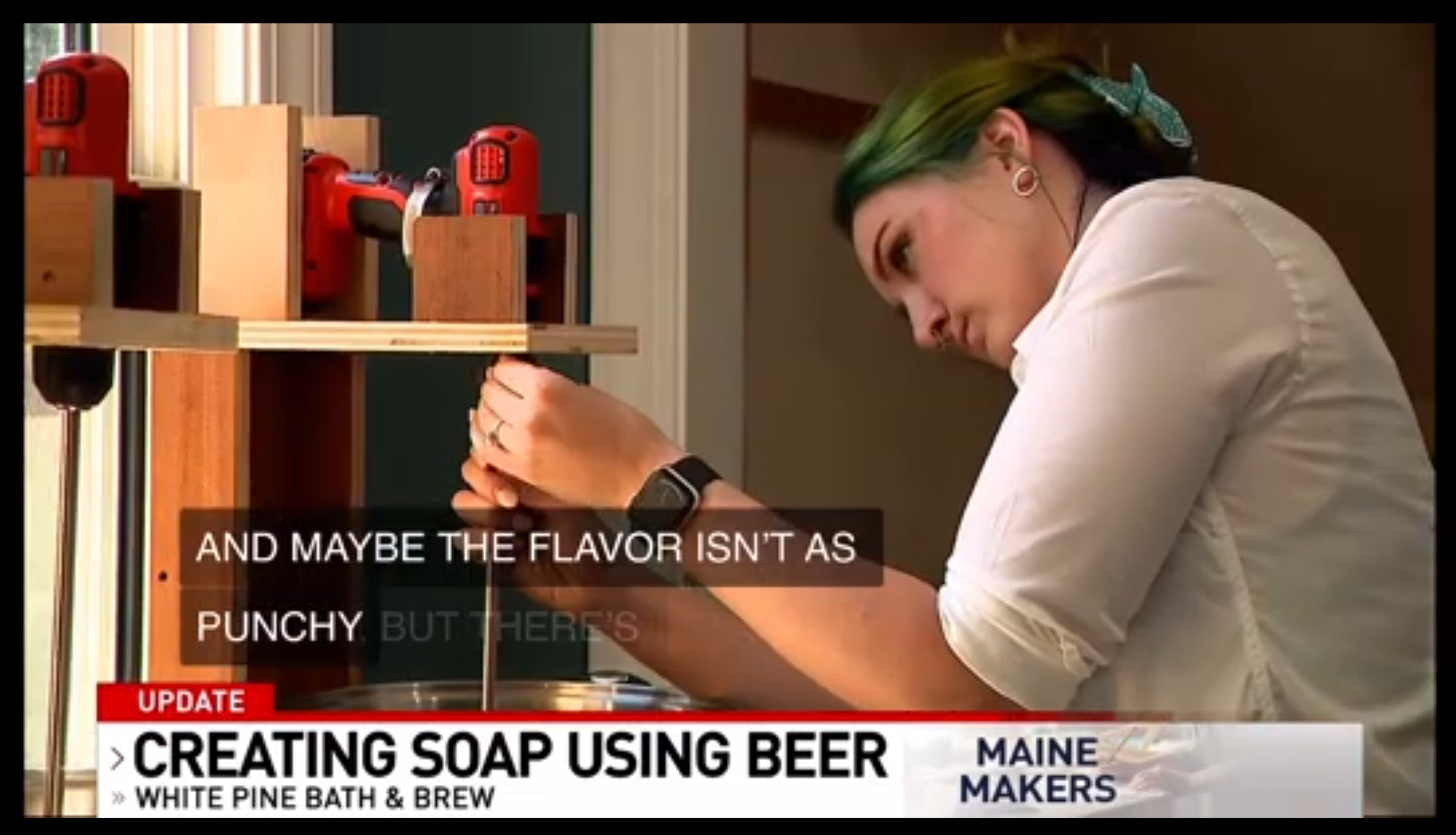 Load video: A Maine maker, who creates soap with beer, is expanding her business. It&#39;s been a year and a half since CBS13 last spoke with Elaine Kinney, the brains behind White Pine Bath &amp; Brew. &quot;I&#39;ve been expanding a lot physically, growing out of my space a bit. I’ve also been working with more breweries,” Kinney said. Kinney is keen on getting her beer from production excess and brewery waste, which would otherwise go down the drain. &quot;Things like short fills or beer that&#39;s been overstocked and is getting a little old and maybe the flavor isn&#39;t as punchy but there isn&#39;t technically anything wrong with it, but they&#39;re not allowed to sell it,” Kinney said.Her products still reap the benefits once she boils out the carbonation and alcohol.“The hops contain amino acids which is really soothing for skin irritation, there&#39;s also biotin, pantothenic acids and just tons of other essential vitamins in brewers’ yeast,” Kinney said.Customers get those extra vitamins compared to normal bars of soap which typically use water.“And I’ve also noticed that beer tends to enhance the lather and make it a little more luxurious and frothy,” Kinney said.Kinney has recently heard more from gluten sensitive customers asking if her products are safe and she also recently went gluten-free.“And I’ve never had any issues with any of my beer soap, gluten or otherwise, but I definitely get that hesitation, that fear that you&#39;re going to get hurt. So, I wanted to offer something new in my lineup that I felt represented those people and gave them that extra sense of security,” Kinney said. She&#39;s teaming up with Lucky Pigeon Brewing, a dedicated gluten-free brewery in Biddeford.“It&#39;s very rare to find good gluten free beer so I was really excited to reach out to them, and I wanted to start using their beer in my cocoa butter bar which is a fragrance-free bar,” Kinney said.And now she&#39;s focused on spreading the word.&quot;I have had people at each market say well, ‘I don’t necessarily know I should have this even though I’m not ingesting it.’ And then I’m able to tell them, ‘No, I’m gluten-free too, this has worked for me.’ Granted everyone is so different, but it&#39;s usually really exciting because they&#39;re like, ‘Oh, I want to try this now’” Kinney said.