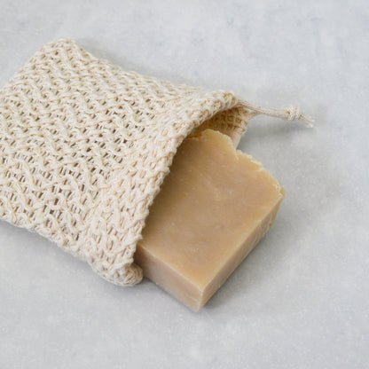 cocoa butter bar of beer soap in soap saver bag