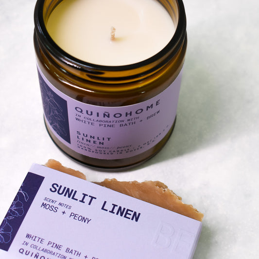 Sunlit Linen Beer Soap + Candle Bundle
