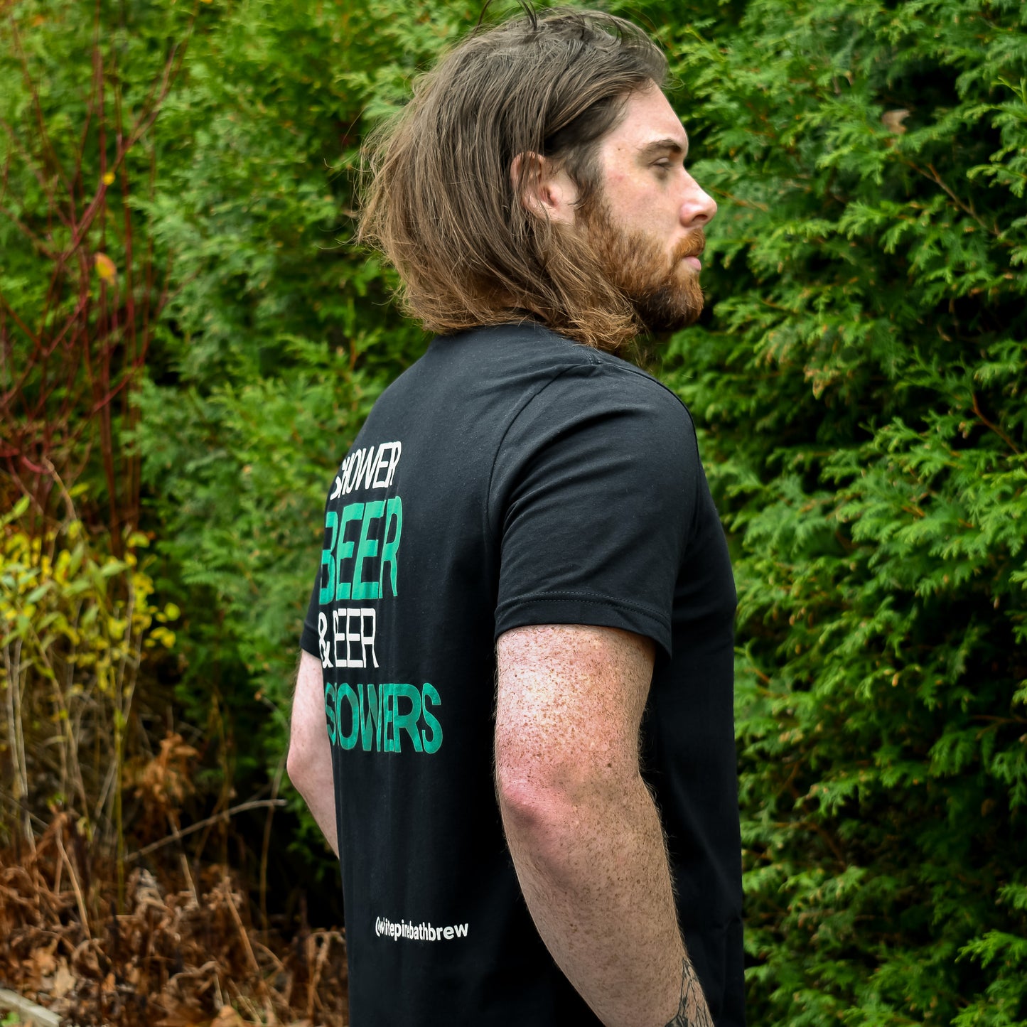 T-Shirt: 'Shower Beer + Beer Showers'